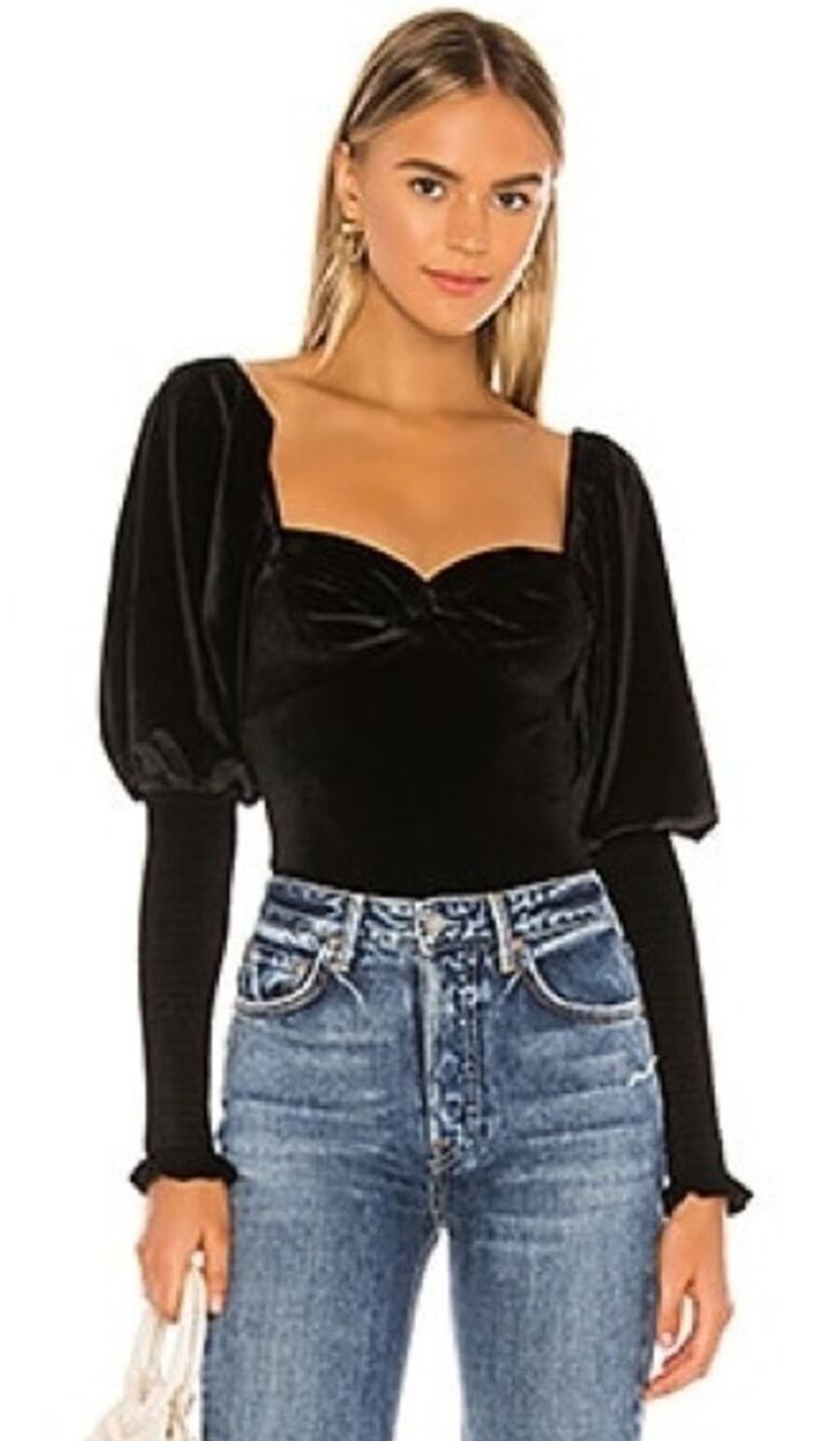 TULAROSA Velvet Bodysuit Size Small